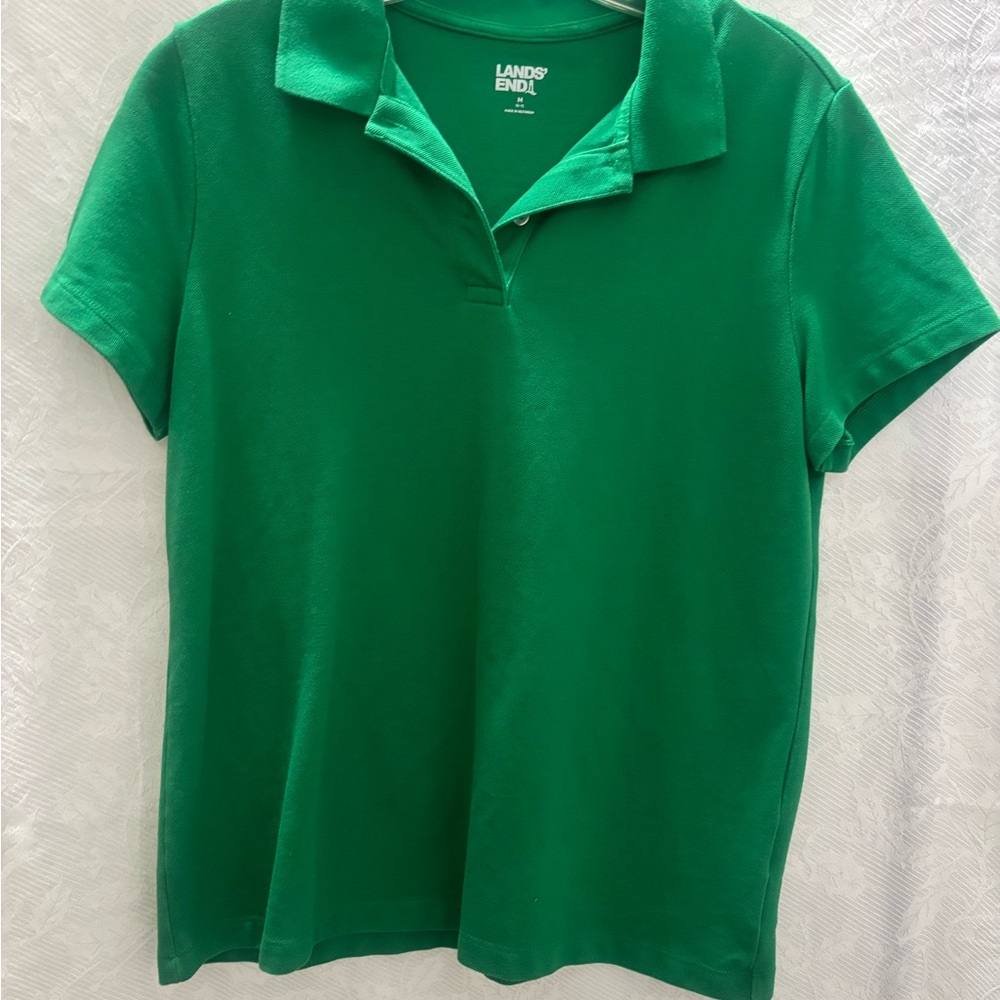 Lands' End Vibrant Green Women's Polo Shirt